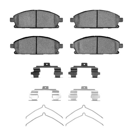 DYNAMIC FRICTION CO 5000 Advanced Brake Pads - Ceramic and Hardware Kit, Long Pad Wear, Front 1551-0691-01